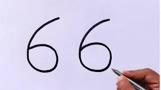 How to draw butterfly from number 66 | Butterfly Drawing Easy  Tutorial | Number Drawing