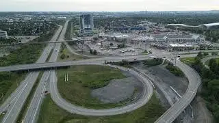 Drone footage - Ottawa LRT Stage 2 O-Train Construction Progress Confederation Line - East Extension