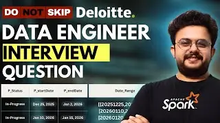 Deloitte Data Engineer Interview Question | Date & Array in PySpark | Deepankar Pathak