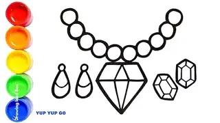 Draw a Diamond Necklace & Learn Colors with Circles! 💎🔴🟠  Baby Shark Do Do Do 🎶  Color Wing for