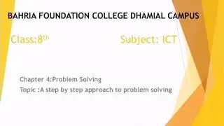 Class 8-ICT-Problem Solving