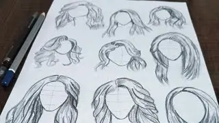 Girl Hair👩Drawing Idea|| Different Type Of Hair Sketch Tutorials