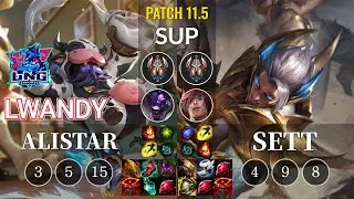 LNG lwandy Alistar vs Sett Sup - KR Patch 11.5