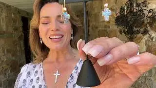 Sterling Handmade Roman Glass Cross Earrings