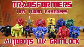 Transformers Tiny Turbo Changers Movie Edition - Autobots with Grimlock Toys Collection
