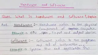 Hardware and software in hindi notes