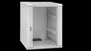 Szafa wisząca rack 15U 600x450 szara szklane drzwi TOTEN