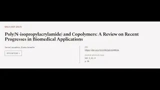 Poly(N-isopropylacrylamide) and Copolymers: A Review on Recent Progresses in Biomedic... | RTCL.TV