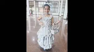 Newspaper dress for school fancy dress competition #fashion #fancydress #model #shortvideo #short