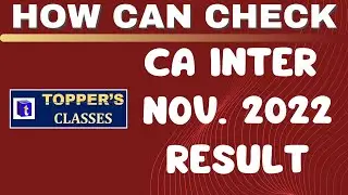 HOW TO CHECK CA INTER RESULT