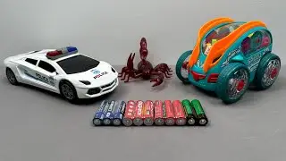 Unboxing the remote control scorpion, dump stunt car, and spinning police car.