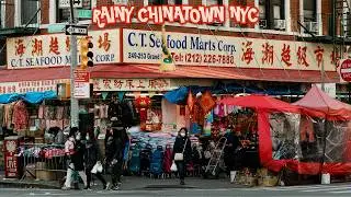 Chinatown Manhattan Walking Tour 4K 🇺🇸 | Rainy Day City Walk
