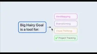 Big Hairy Goal is a tool for MindMapping, Brainstorming, Visual Thinking, Project Tracking.
