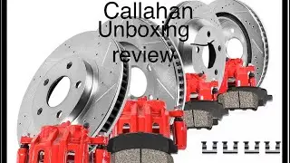Unboxing review BrakeOverstock Callahan Rotors, Pads, and Rebuilt Calipers. F250 Ford
