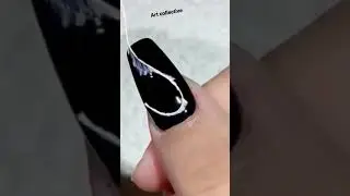 Easy nail art 💅💅💅|| with thread 🪡🧵🥰🥰🖤🖤#shorts #nailart #youtubeshorts
