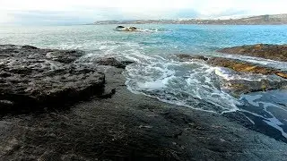 Nature sound of ocean waves washing up on the shore
