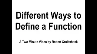 Different Ways to Define a Function