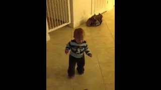 Christian chasing Daddy!