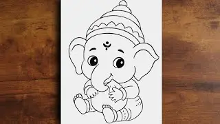 Cute bal ganesha easy drawing l ganpati chitra l pencil drawing ganesh chaturthi special 