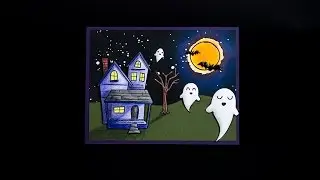 Ink Blending a Halloween Night Background