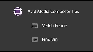 Avid Media Composer Tips - Match Frame and Find Bin