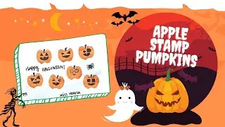 Halloween Craft for kids- APPLE STAMP PUMPKINS