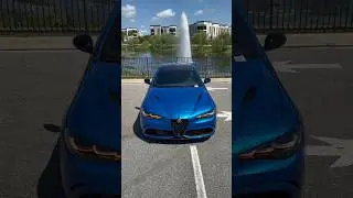Carbon roof view of the Giulia Quadrifoglio 🍀 #alfaromeo #giulia #giuliaquadrifoglio #bluecar #alfa
