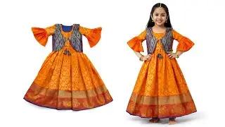 7 ते 8 वर्षाच्या मुलीसाठी साडीच्या पदरापासून जॅकेट कटिंग व शिलाई / part 1 #jacketdesigns #viral 