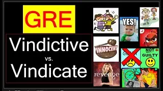VINDICTIVE Meaning | VINDICATE Meaning | confusing GRE words with image |