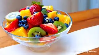 A colorful and fresh fruit salad in a bowl!! #shorts #fruit #salad