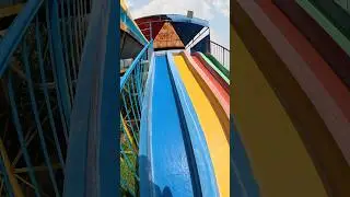 Waterslide parkour free running PoV 🥺#playground #waterslides #shortslife