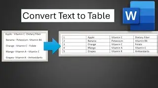 How to convert text into a table in Microsoft word|Text to table in ms Word