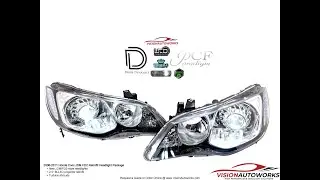 8th Civic FD2 Retrofit Headlights - 2.5