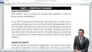 04 CA Final AFM Portfolio Management and Mutual Funds Demo