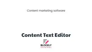Blogely - Content Text Editor overview