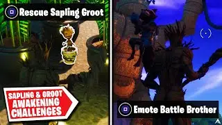How To Complete SAPLING GROOT & GROOT AWAKENING CHALLENGES (Fortnite Battle Royale)