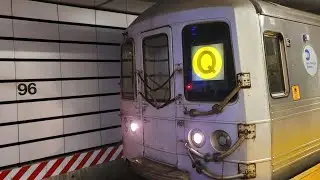 Brooklyn (Coney Island) bound R46 Q train via Brighton line at 96 St 2nd Av