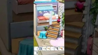 The sims 4 DIAGONAL STAIRS and diagonal bedroom #sims4shorts #sims4stairs #sims4diagonal