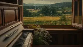 Slow Piano Music from a Rainy Window POV for Deep Relaxation, Study, Sleep and Inner Peace