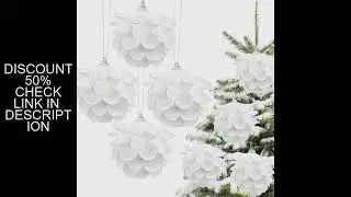 8cm Christmas Ball Ornaments White Pinecone Tree Hanging Pendants Glitter Christmas Flower Ball For