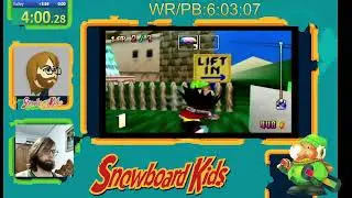 Snowboard Kids (1997) WORLD RECORD (5:59:49) Quicksand Valley Battle Race under 6 minutes