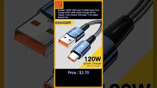 #Essager 120W USB Type C Cable Super Fast Charge 67W Cable Quick Charge