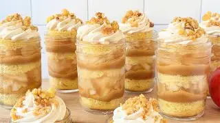 Caramel Apple Pie Cake Parfaits-12 Week of Cake Mix Creations