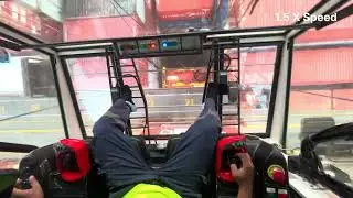 Container Handling with RTG Crane #craneoperator #containerterminal 