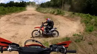 250xc TPI on Tusk Talon rear tire enjoying the flow