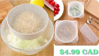 4pcs Stretch and Fresh Multi functional Silicone Food Storage