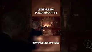 Leon KILLING PLAGA PARASITES #ResidentEvil4Remake #plaga #parasite #zombie #gaming #leon