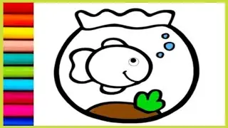 How to Draw a Cute Fish Bowl | Easy Step by Step Tutorial | Easy Fish Bowl Drawing |