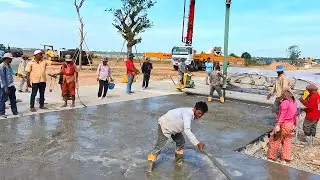 Incredible Building Concrete Road Construction Technology With Paving Machine - Construction Works