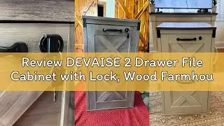 Review DEVAISE 2 Drawer File Cabinet with Lock, Wood Farmhouse Filing Cabinet for Home Office, Print